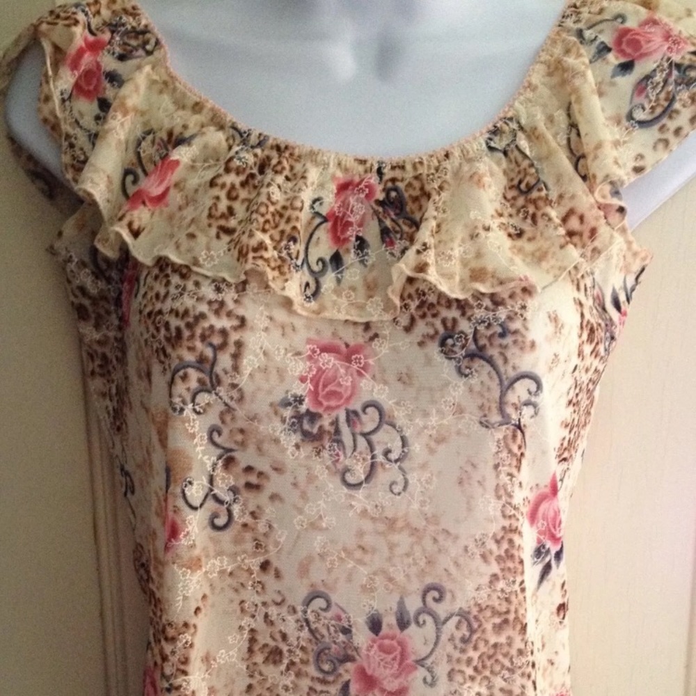 ASOS NEW LOOK Sheer Blouse Top Sz Small